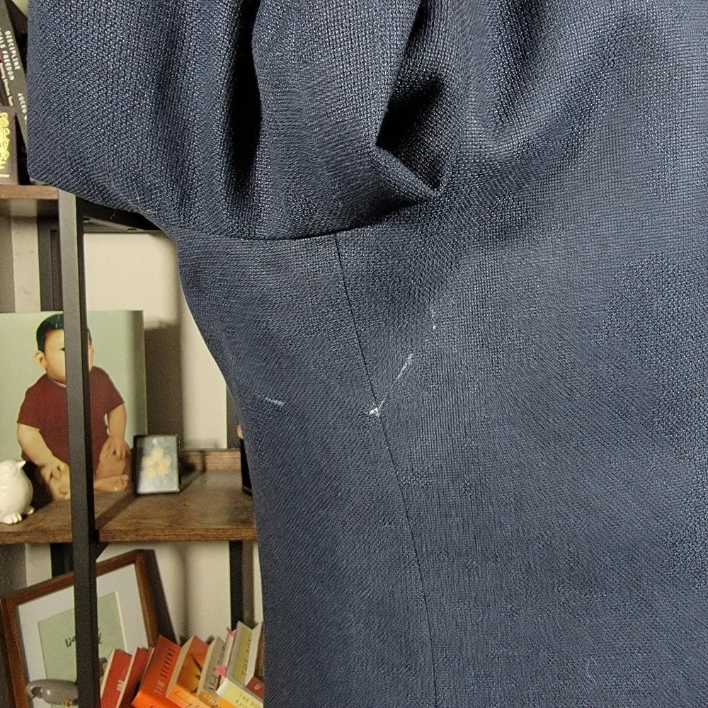 Stafford Essentials Men's Sport Coat Blazer Two Button Navy Blue‎ Poly Blend 46L